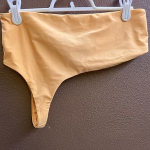 Orange one shoulder swim top